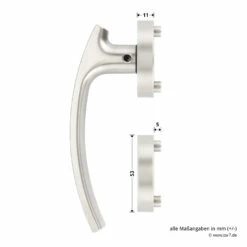 Würth Türdrücker ZD 21, Rosette BB, PZ, WC, Vernickelt -Sonax Geschäft 0687170300 wuerth tuerdruecker zd21 bemassung 1