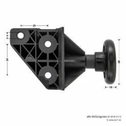 Hörmann EcoStar Rollenhalter Mit Laufrolle, Links -Sonax Geschäft 1084201 hoermann ecostar rollenhalter mit laufrolle links bemassung