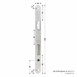 Hörmann Einsteck Rohrprofilschloss 1306 Für Nebentüren, PZ, Rechts -Sonax Geschäft 3040516 hoermann einsteck rohrprofilschloss 1306 fuer nebentueren pz rechts stulp masse