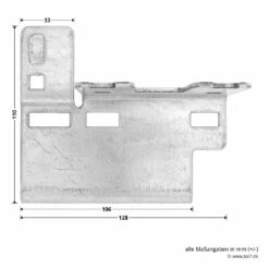 Hörmann Knotenblech, Beschlag L, Ausführung Rechts, Baureihe 30 -Sonax Geschäft 3045000 hoermann knotenblech beschlag l ausfuehrung rechts baureihe 30 masse bild 1