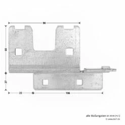 Hörmann Knotenblech, Beschlag L, Ausführung Rechts, Baureihe 30 -Sonax Geschäft 3045000 hoermann knotenblech beschlag l ausfuehrung rechts baureihe 30 masse bild 2