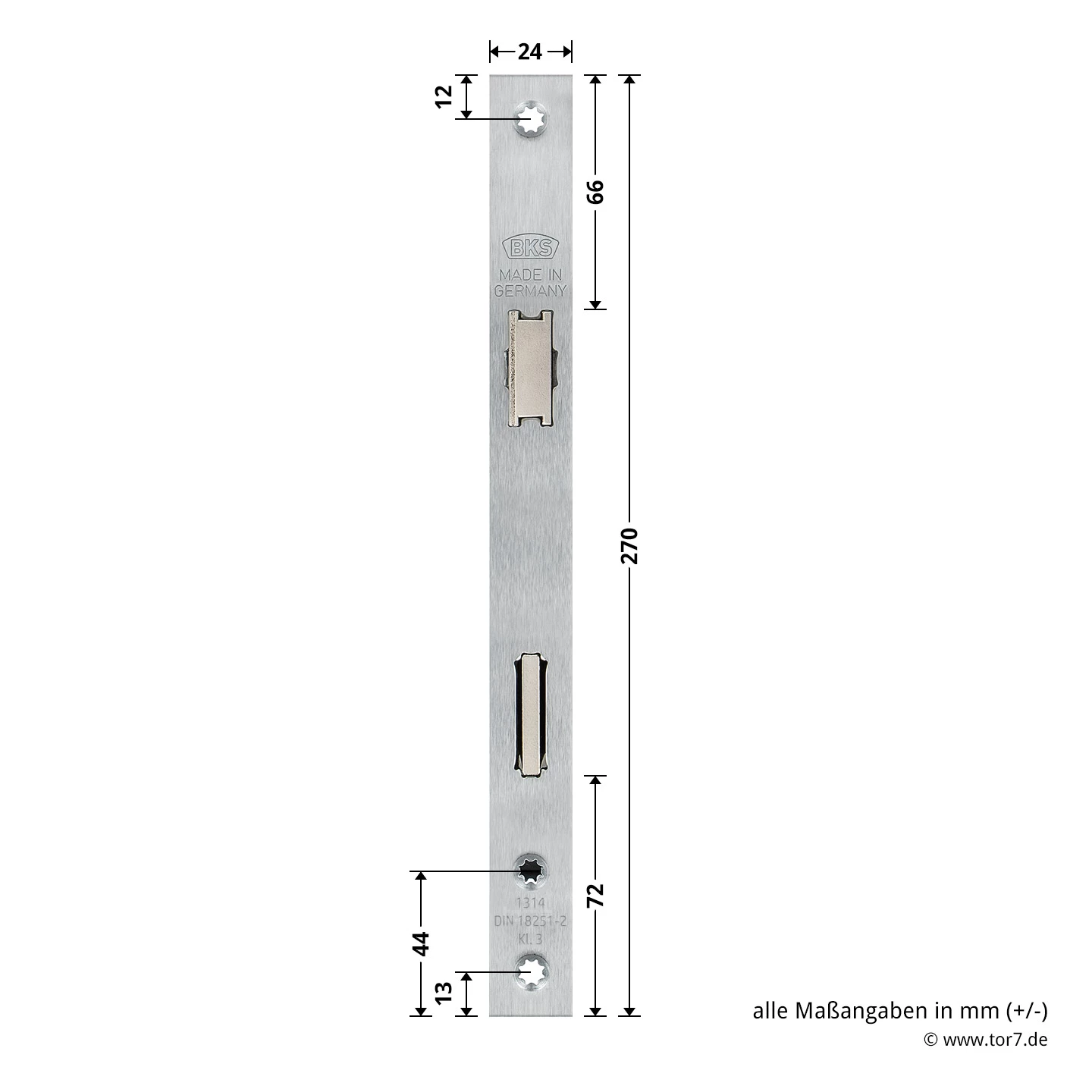 Hörmann Einsteck-Rohrprofilschloss 1314, BKS, PZ 3 Hörmann Einsteck-Rohrprofilschloss 1314, BKS, PZ – Bild 3