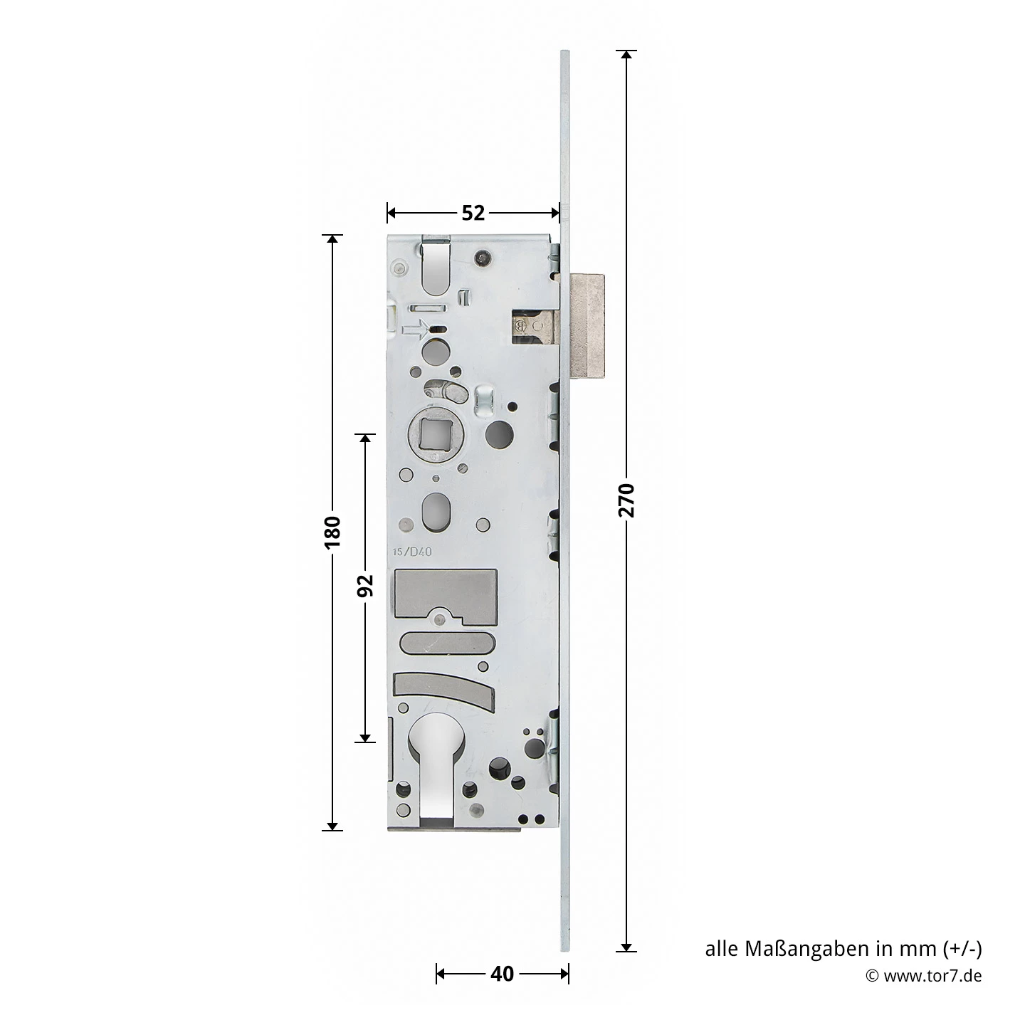 Hörmann Einsteck-Rohrprofilschloss 1314, BKS, PZ 4 Hörmann Einsteck-Rohrprofilschloss 1314, BKS, PZ – Bild 4