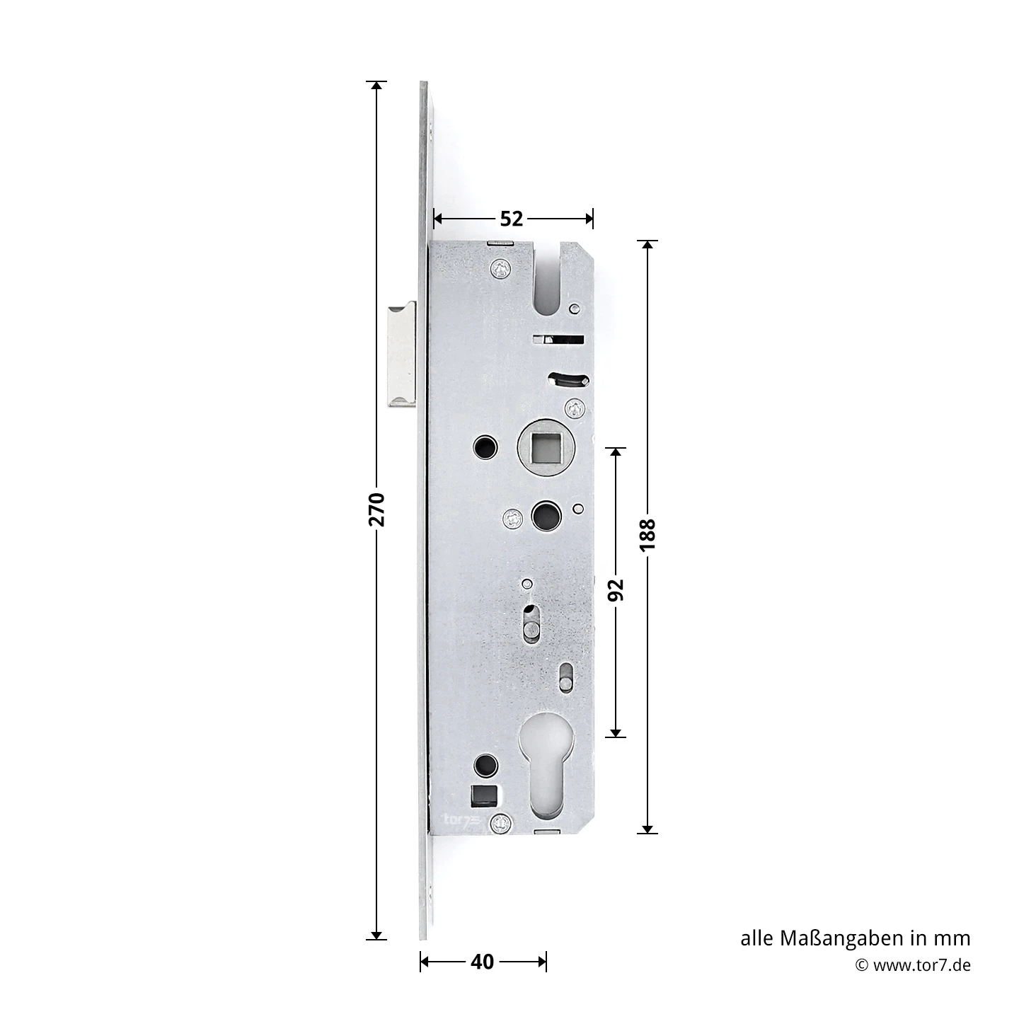 Hörmann Einsteck-Rohrprofilschloss KFV Für Schlupf-und Nebentüren, PZ 7 Hörmann Einsteck-Rohrprofilschloss KFV Für Schlupf-und Nebentüren, PZ – Bild 7