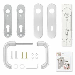 Hörmann Drückergarnitur D110 Kurzschild BB, Alu -Sonax Geschäft 449909 hoermann drueckergarnitur mit kurzschild bb gelocht alu lieferumfang