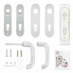 Hörmann Drückergarnitur D110 Kurzschild PZ, Alu -Sonax Geschäft 449910 hoermann drueckergarnitur mit kurzschild pz gelocht alu lieferumfang