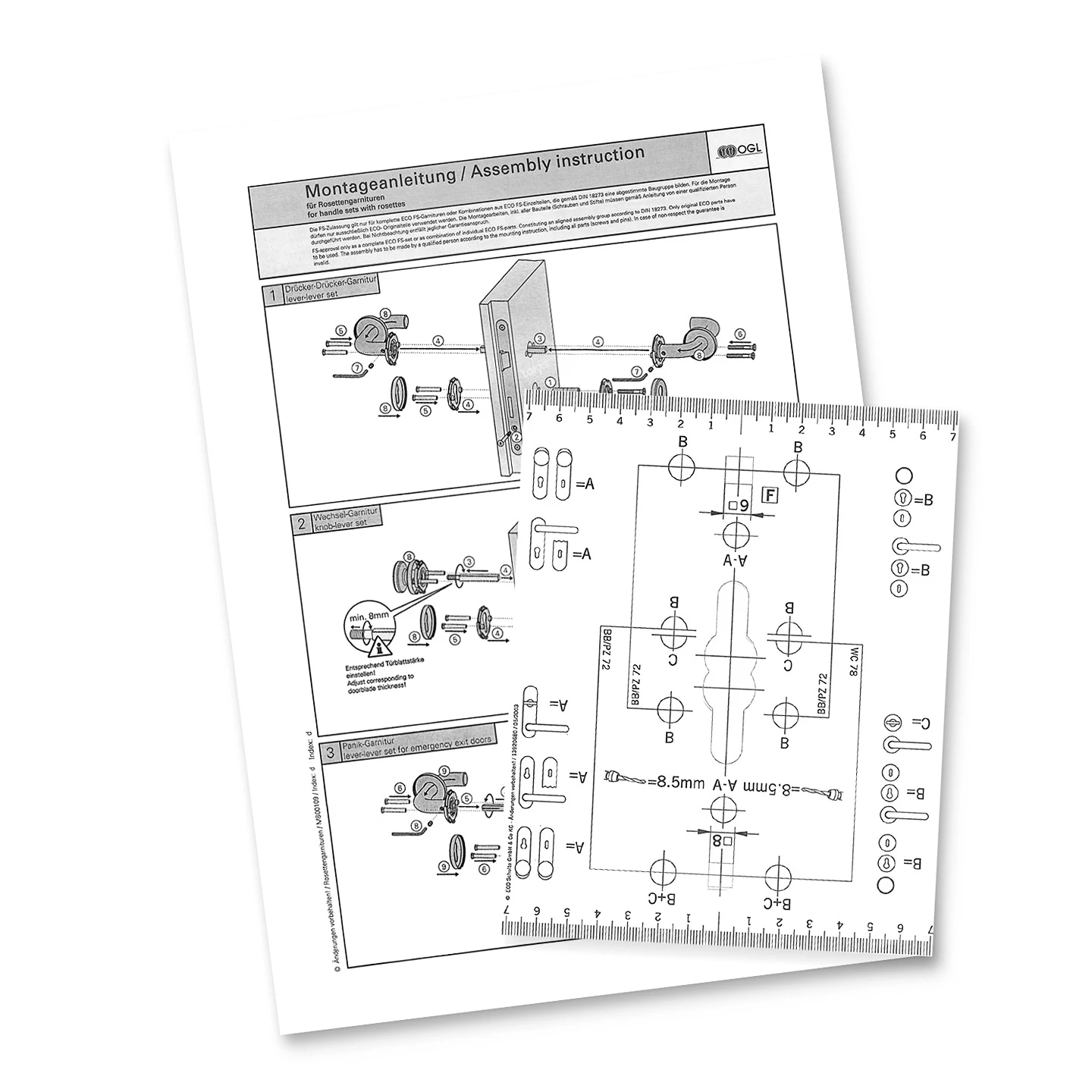 Hörmann FS Panik-Drückergarnitur D110 Rosette PZ, Alu 5 Hörmann FS Panik-Drückergarnitur D110 Rosette PZ, Alu – Bild 5