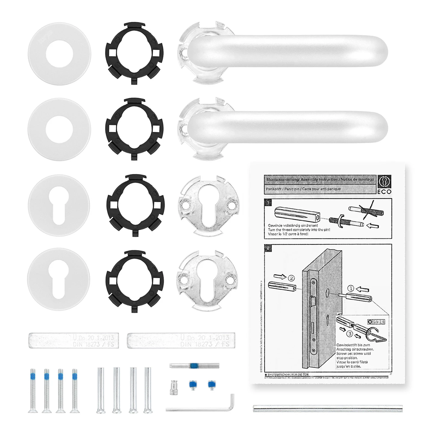 Hörmann FS Panik-Drückergarnitur D110 Rosette PZ, Alu 4 Hörmann FS Panik-Drückergarnitur D110 Rosette PZ, Alu – Bild 4
