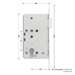 Hörmann Panikschloss 1201 PZ Für Stahltüren, Links -Sonax Geschäft 478749 hoermann panikschloss 1201 pz dornmass 65 funktion e li masse seite