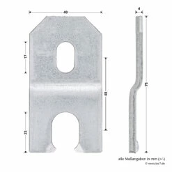 Hörmann Dübellasche Eckzarge, Verdeckte Montage -Sonax Geschäft 549518 hoermann duebellasche eckzarge verdeckte montage bemassung