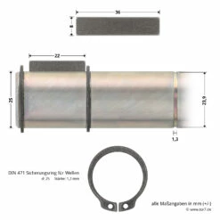Hörmann Steckwelle Für STA 400 Schiebetorantrieb -Sonax Geschäft 638939 hoermann steckwelle fuer sta 400 schiebetorantrieb bemassung bolzen2