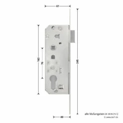 Hörmann Schlupftür-Schloss DF80/95/98, PZ, DIN Links 8 Hörmann Schlupftür-Schloss DF80/95/98, PZ, DIN Links -Sonax Geschäft 716839 hoermann schlupftuer schloss df80 95 98 pz din links masse