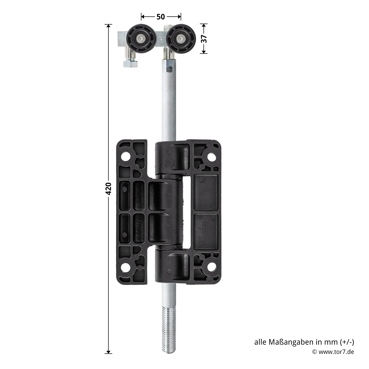 Hörmann Entlastungsrolle Mit Doppel-Bandteil 400 Mm, M12, DIN Links, Aufliegend 4 Hörmann Entlastungsrolle Mit Doppel-Bandteil 400 Mm, M12, DIN Links, Aufliegend – Bild 4